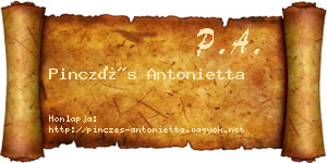 Pinczés Antonietta névjegykártya